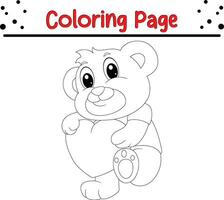 süß Tier halten Liebe Herz Färbung Seite zum Kinder. Vektor Illustration Färbung Buch.