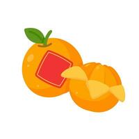 mandarin apelsiner täckt med röd papper till Välkommen de kinesisk ny år. vektor
