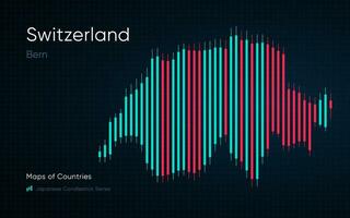 schweiz Karta är visad i en Diagram med barer och rader. japansk ljusstake Diagram serier vektor