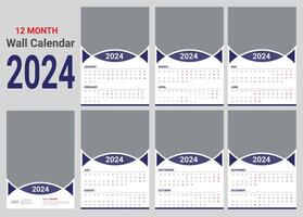 kalender 2024 skriva ut redo design vektor