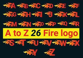 Feuer A bis Z-Brief-Logo und Icon-Design-Bundle vektor