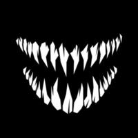 monster eller vampyr huggtänder tänder silhuett vektor