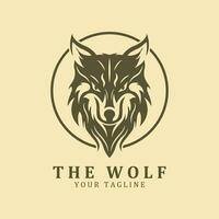 Wolf oder Kopf Wolf Logo Vektor Symbol Illuatration Design