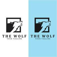 Wolf oder Kopf Wolf Logo Vektor Symbol Illuatration Design