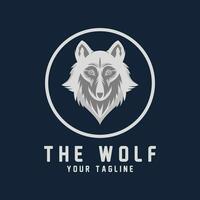 Wolf oder Kopf Wolf Logo Vektor Symbol Illuatration Design