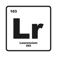 Lawrencium Chemie Symbol vektor