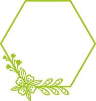 sechseckig Blumen- Rahmen zum Hochzeit. Vektor