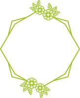 hexagonal blommig ram för bröllop. vektor