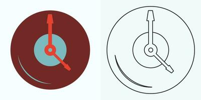 ny stil analog klocka platt vektor ikon. symbol av tid förvaltning, kronometer med timme, minut, och andra pil. enkel illustration isolerat på en vit bakgrund.