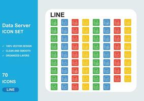 Daten Server Platz Farbe Glyphe vektor