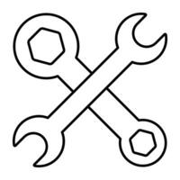 editierbare Design-Ikone des Schraubenschlüssels vektor