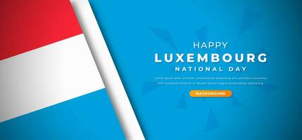 glücklich Luxemburg National Tag Design Papier Schnitt Formen Hintergrund Illustration zum Poster, Banner, Werbung, Gruß Karte vektor