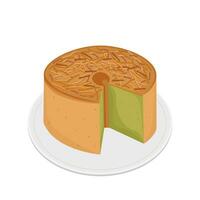Logo Illustration von Pandan Chiffon Kuchen oder Grün Chiffon Kuchen vektor