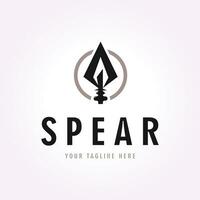 Speerspitze Logo Illustration Design, Jahrgang Speer Symbol Vektor