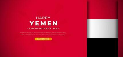 glücklich Jemen Unabhängigkeit Tag Design Papier Schnitt Formen Hintergrund Illustration zum Poster, Banner, Werbung, Gruß Karte vektor
