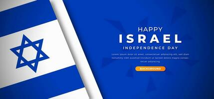 Lycklig Israel oberoende dag design papper skära former bakgrund illustration för affisch, baner, reklam, hälsning kort vektor