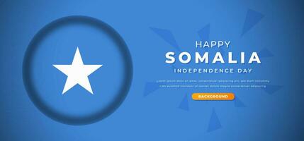 Lycklig somalia oberoende dag design papper skära former bakgrund illustration för affisch, baner, reklam, hälsning kort vektor