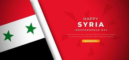 glücklich Syrien Unabhängigkeit Tag Design Papier Schnitt Formen Hintergrund Illustration zum Poster, Banner, Werbung, Gruß Karte vektor