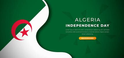 glücklich Algerien Unabhängigkeit Tag Design Papier Schnitt Formen Hintergrund Illustration zum Poster, Banner, Werbung, Gruß Karte vektor