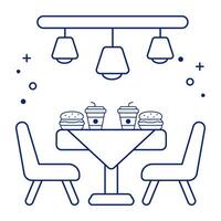 trendig vektor design av restaurang tabell