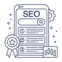 en unik design ikon av seo ranking vektor