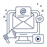 moderne Designikone des E-Mail-Marketings vektor