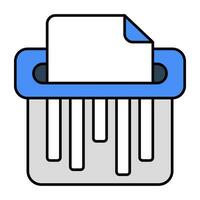trendig design ikon av papper dokumentförstörare vektor