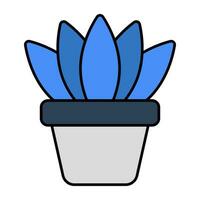 ein Premium-Download-Symbol einer Topfpflanze vektor