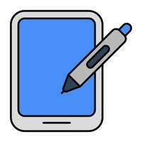 trendig design ikon av penna läsplatta vektor