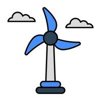 Wind Turbine Symbol, editierbar Vektor