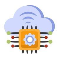 perfekt designikon för molnprocessor vektor