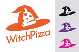 Hut Hexe und Pizza Logo Vektor