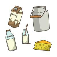 Illustration Milch Molkerei Produkt Konzept eben Symbole vektor