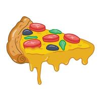 Vektor fliegend Scheibe von Pizza Karikatur Vektor Illustration schnell Essen Konzept isoliert Vektor