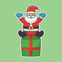 Vektor Illustration süß Santa claus mit Weihnachten Geschenk