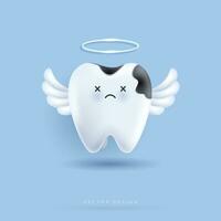 dental hålighet behandling, förfallen tänder. tänder karaktär för ungar. söt tandläkare maskot för medicinsk appar, webbplatser och sjukhus. vektor design.