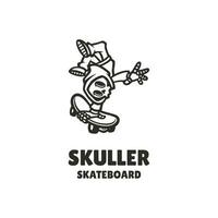 Schädel Skateboard Logo vektor