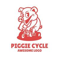 piggie cykel logotyp vektor