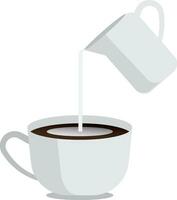 Kaffee Tasse und Milch Vektor. kostenlos Raum zum Text. Hintergrund. vektor