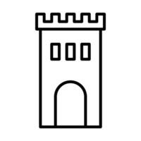 Schloss Turm Symbol im Linie vektor