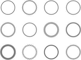 abstrakt runden Frames einstellen schwarz auf Weiß Hintergrund. Vektor Design Element.