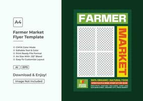 Farmer Markt organisch Bauernhof Flyer Poster Vorlage vektor