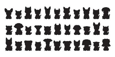 verschiedene Art von Vektorsilhouette Katzen und Hunde vektor