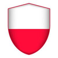 Polen Flagge im Schild Form. Vektor Illustration.