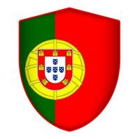 portugal flagga i skydda form. vektor illustration.