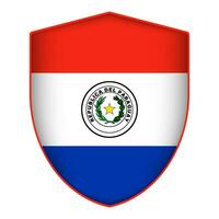 Paraguay Flagge im Schild Form. Vektor Illustration.