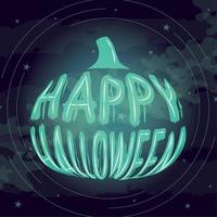 Happy Halloween-Text an einem Mondscheinhimmel vektor