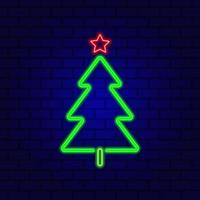 Neon-stilisierter Weihnachtsbaum mit Stern vektor