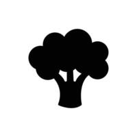 Brokkoli Symbol. einfach solide Stil. Gemüse, Anlage, gesund, natürlich, organisch, Diät, frisch, Essen Konzept. schwarz Silhouette, Glyphe Symbol. Vektor Illustration isoliert auf Weiß Hintergrund.