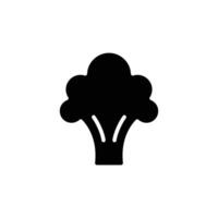 Brokkoli Symbol. einfach solide Stil. Gemüse, Anlage, gesund, natürlich, organisch, Diät, frisch, Essen Konzept. schwarz Silhouette, Glyphe Symbol. Vektor Illustration isoliert auf Weiß Hintergrund.